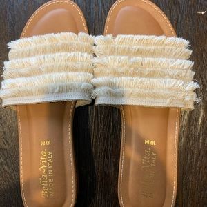 Bella Vita Women’s Fringe Slides Sandals Size 10